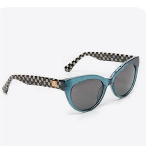 New. MacKenzie-Childs Courtly Check Cat-Eye Sunglasses – Emerald w/case